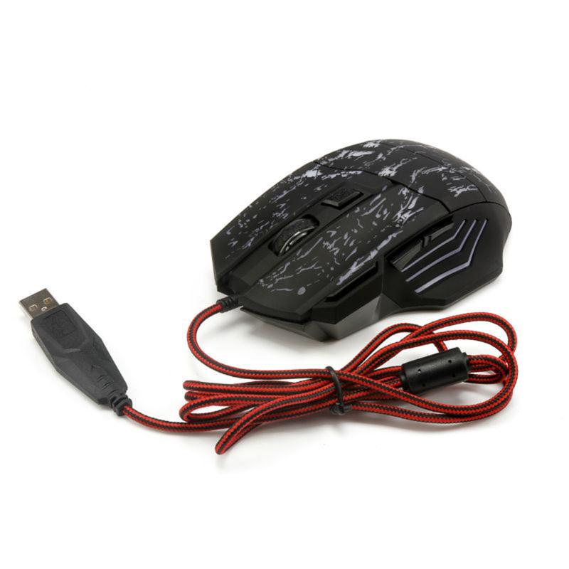 Usb kablet gaming mus 5500 dpi justerbare 7 knapper led optisk gamer mus computermus til pc bærbare spil mus