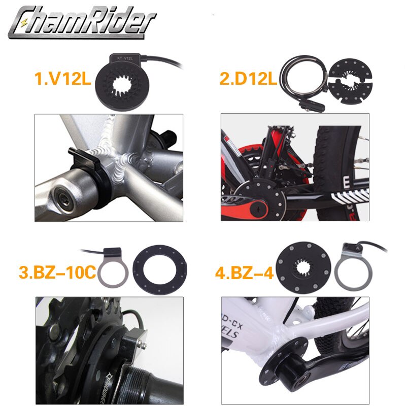 ChamRider KT PAS Pedal Assist Sensor V12L D12L BZ-4(8) BZ-10C Julet Waterproof Connector 6 Magnets Dual hall Sensors 12 Signals