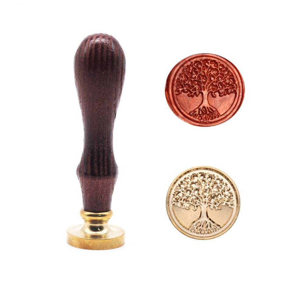 Tree Pattern Wax Seal Stamps Retro Happy Birthday Antique Wooden Sealing Scrapbooking Sollos stempel Craft Wedding Decorative: Style C
