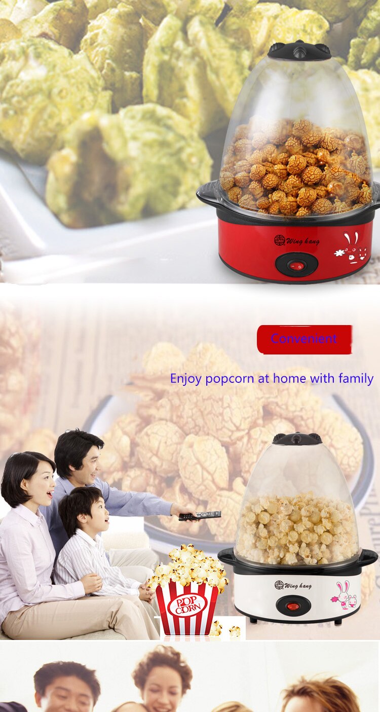 Easy Operate Popcorn Machine Mini Family Popcorn Maker Easy Clear Food Grade Cover