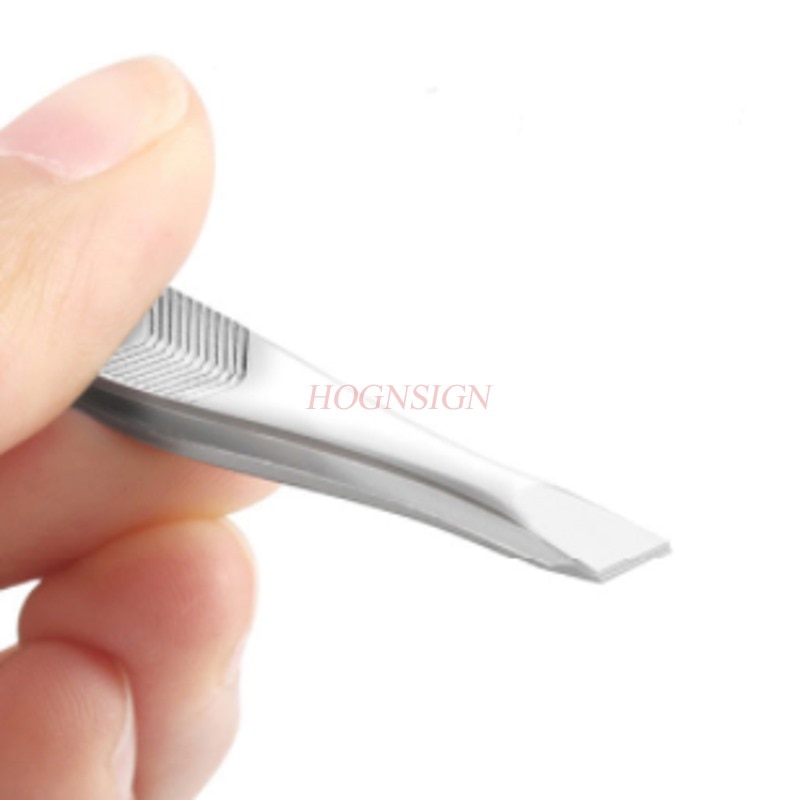 Pincet øjenbryn værktøj 2 stk plukke bryn øjenbryn klip pull skæg artefakt rustfrit stål pincet gadget skrå flade øjenbryn