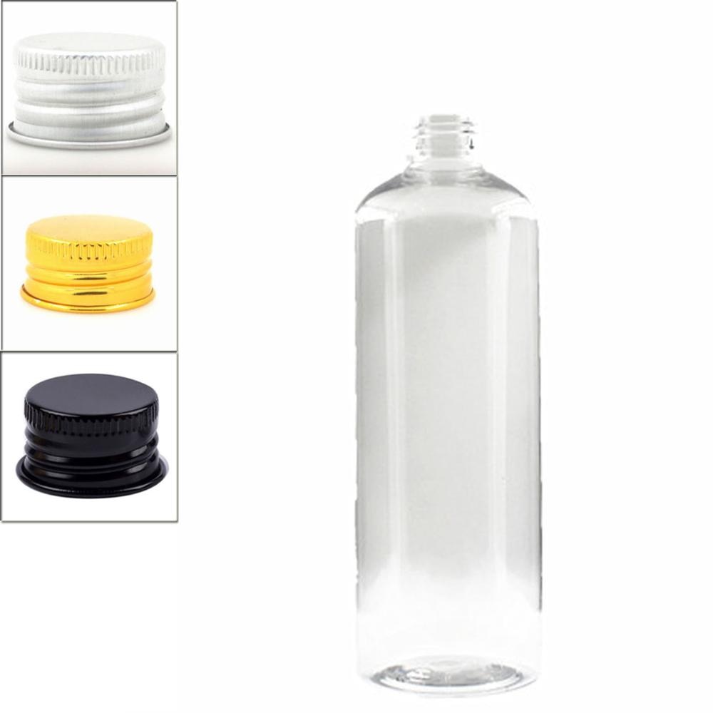 500ml empty Plastic Bottles, clear PET bottle with silver/gold aluminum Lid