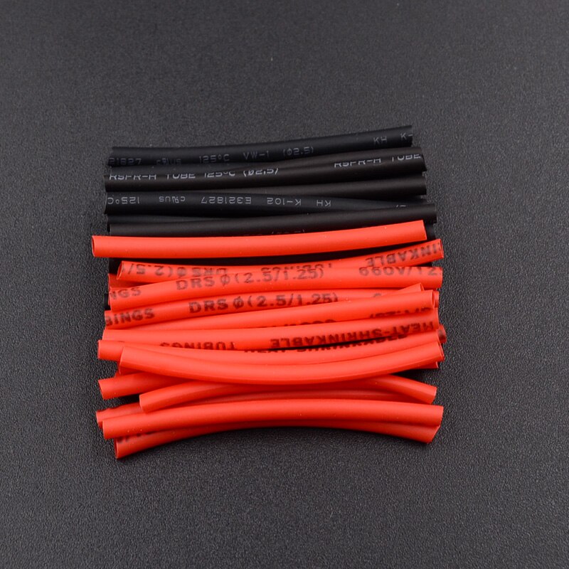 Assortiment de tubes thermorétractables, noir et rouge, 150 pièces, gaine thermorétractable pour câbles de voiture