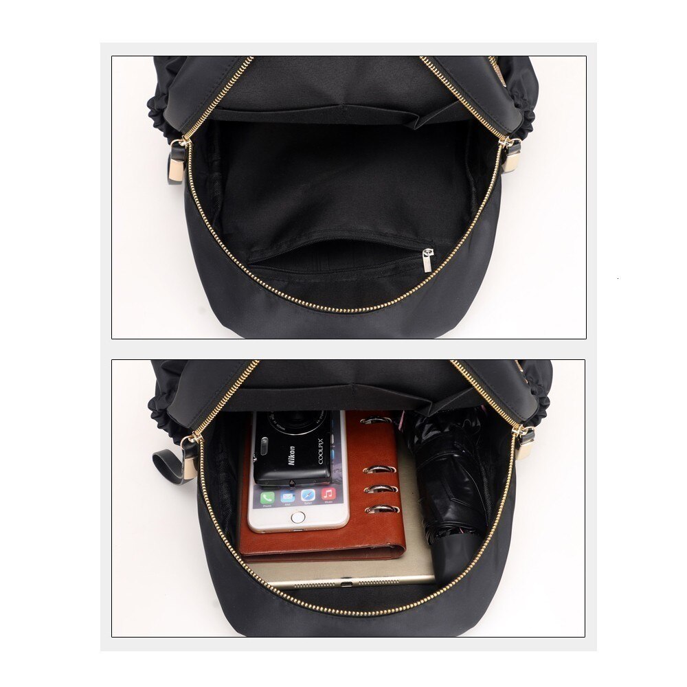 Frauen Schwarz Rucksack Weibliche Jugend Rucksäcke für Teenager Mädchen Schule Schulter Taschen Student College Bookbag Reisetasche