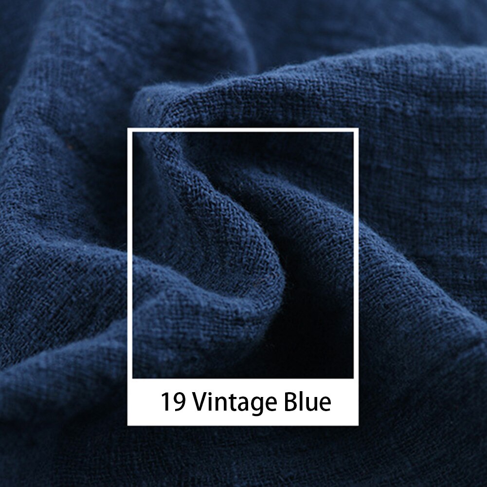 5 Meters Linen Fabric Cotton Organic Material Pure Natural Feel Flax Cambric Eco DIY Soft Clothes Patchwork Fabric Anti-static: Vintage Blue