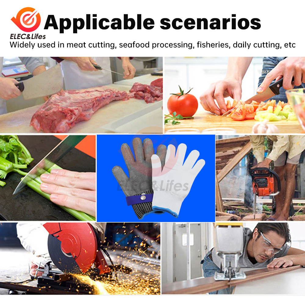 Schnittschutzhandschuhe aus Edelstahldraht, schnittfeste, gewebte Sicherheitsarbeitshandschuhe, sterben Fischtötende Küchenhandschuhe aus Metall und Eisen schneiden
