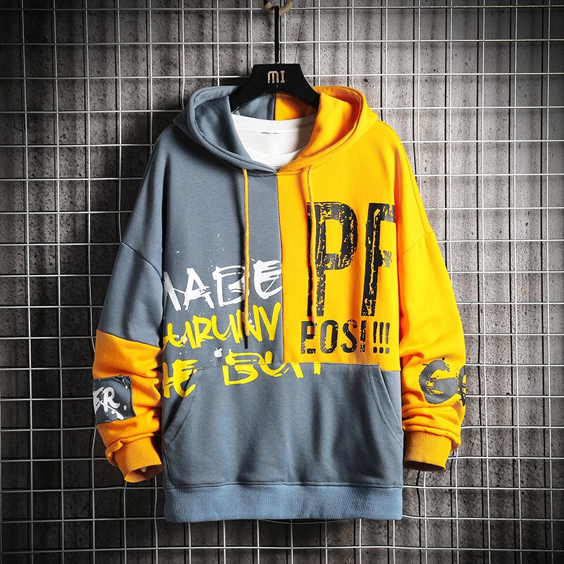 Singleroad oversized herre hættetrøjer mænd patchwork sweatshirt hip hop harajuku japansk streetwear rød hættetrøje herre sweatshirts