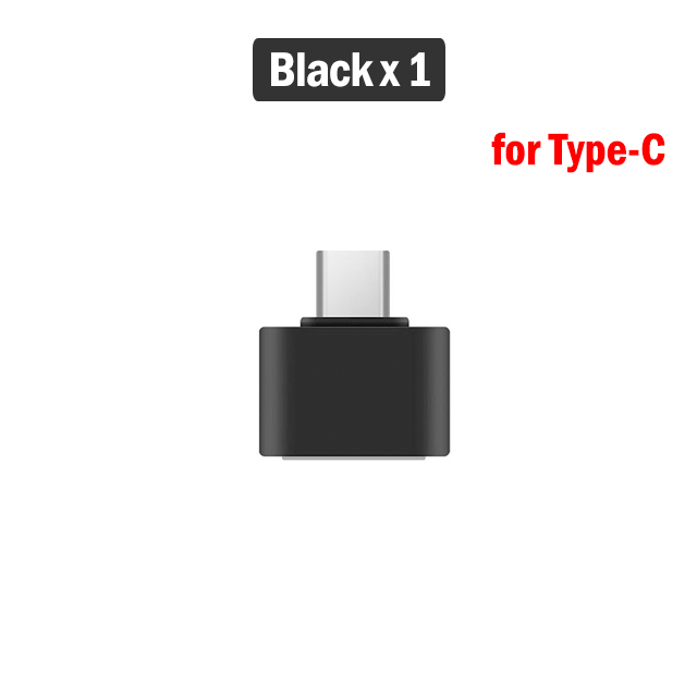 1/2/4 stk usb type-c otg-adapter til samsung galaxy  a50 a60 a70 a31 a41 a51 a71 a12 a22 a32 a42 a52 a72 usb-c otg-stik: 1 stk (sort)