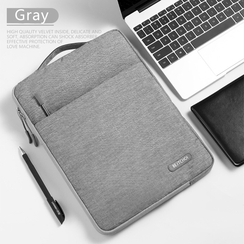 Bolsa para laptop 12 13.3 14 15.6 polegadas, bolsa para notebook para macbook air pro 13 15 huawei dell lenovo xiaomi superfície asus hp case: Cinza / 13.3-polegadas