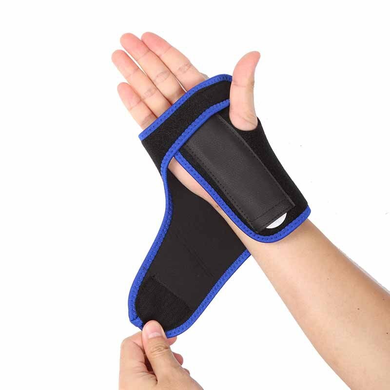 Bandage ortopædisk håndbøjle håndledsstøtte fingerskinne karpaltunnelsyndrom: Sortblå højre hånd