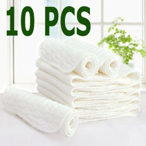 10 Pcs 3 Lagen Katoen Herbruikbare Baby Moderne Doek Luier Luier Liners Insert