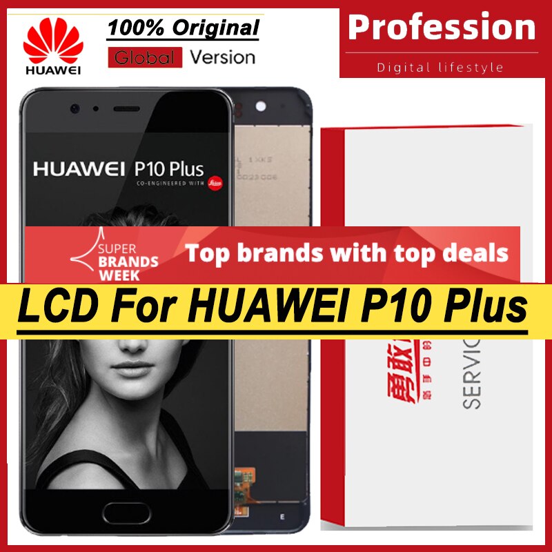Pantalla LCD 100% Original de 5,5 pulgadas para Huawei P10 Plus, piezas de reparación de montaje de digitalizador con pantalla táctil de VKY-L09, VKY-L29, VKY-AL00