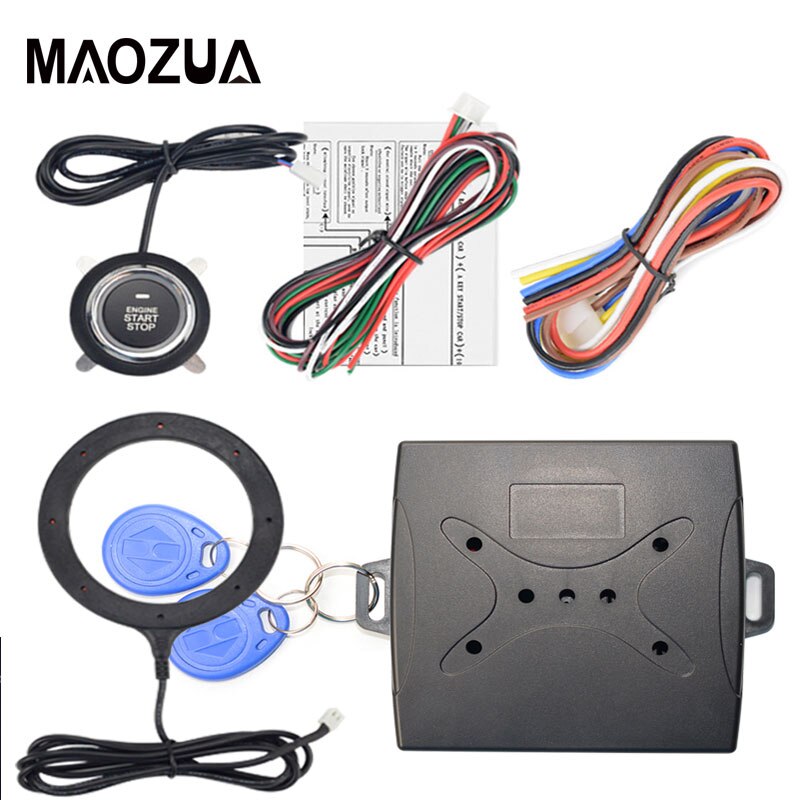 12v bil start stop knap motor tryk start knap alarm rfid lås nøglefri system dør trykknap taktile knapper