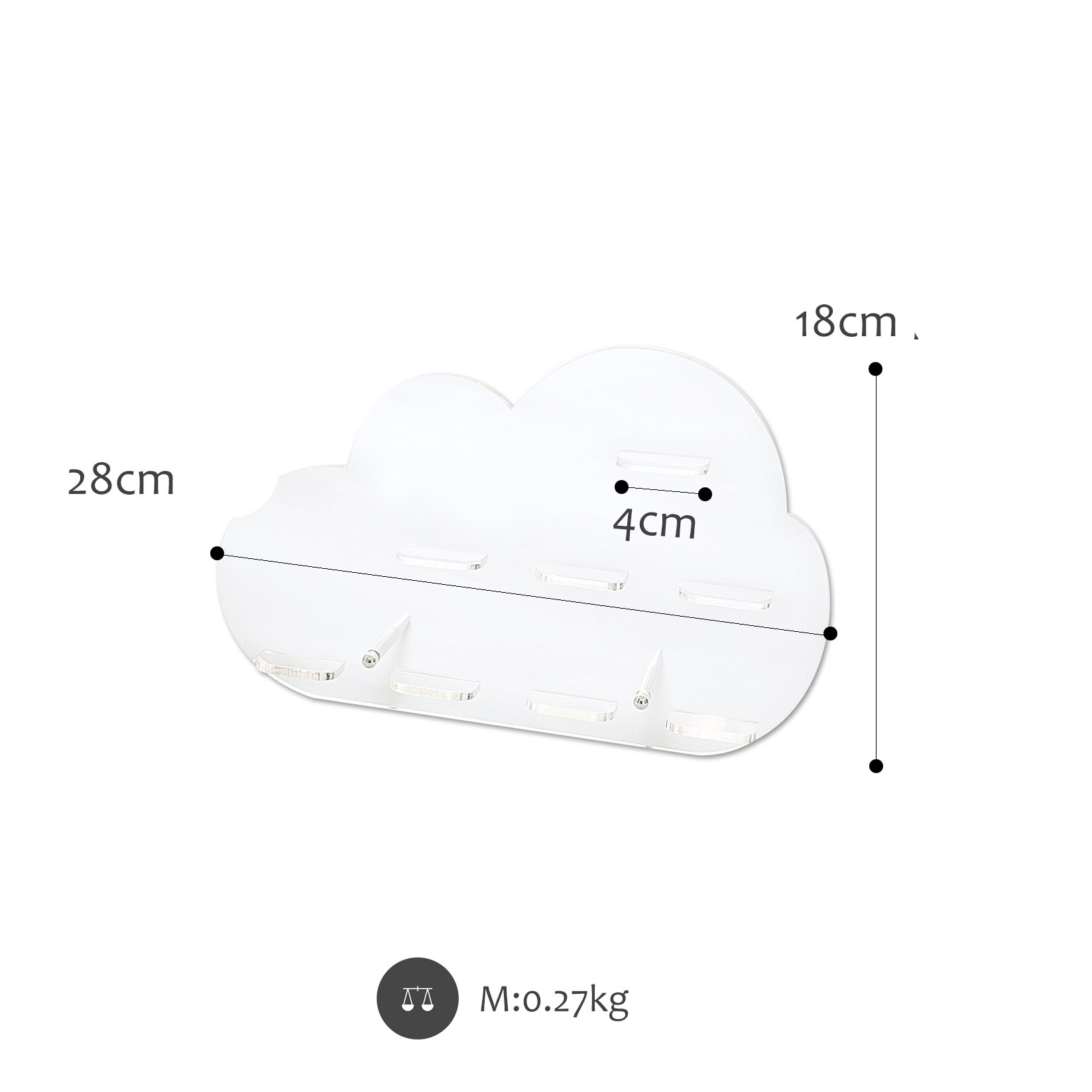 Bruiloft biscuit display rack macarone rack acryl kleine cloud snack rack cake stand: S 28X18cm