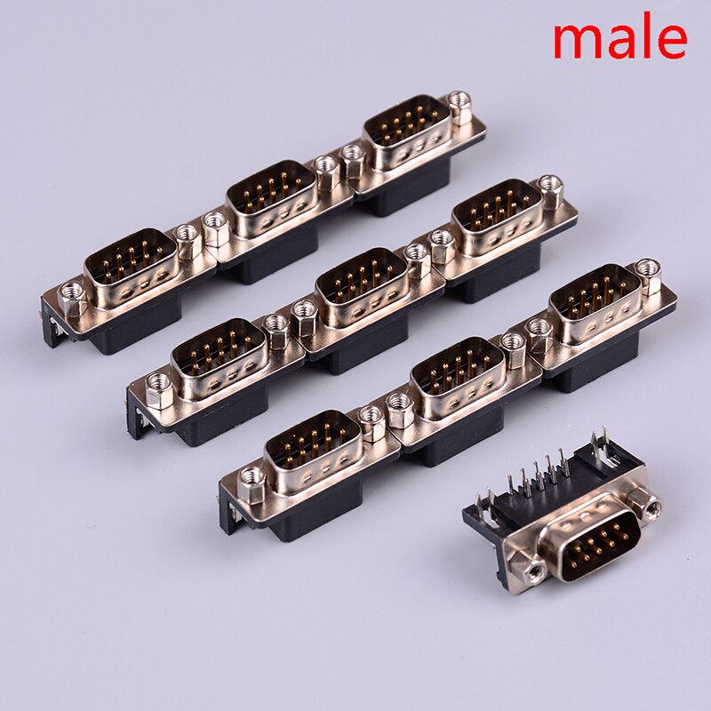 10Pcs/lot DB-9 DB9 Male Female PCB Mount DR-9S PCB Connector RS232 Connector: Male