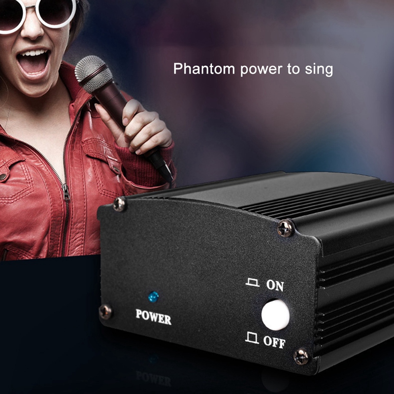 48V Dc Phantom Power Supply For Studio Recording Condenser Microphone Computer-US Plug