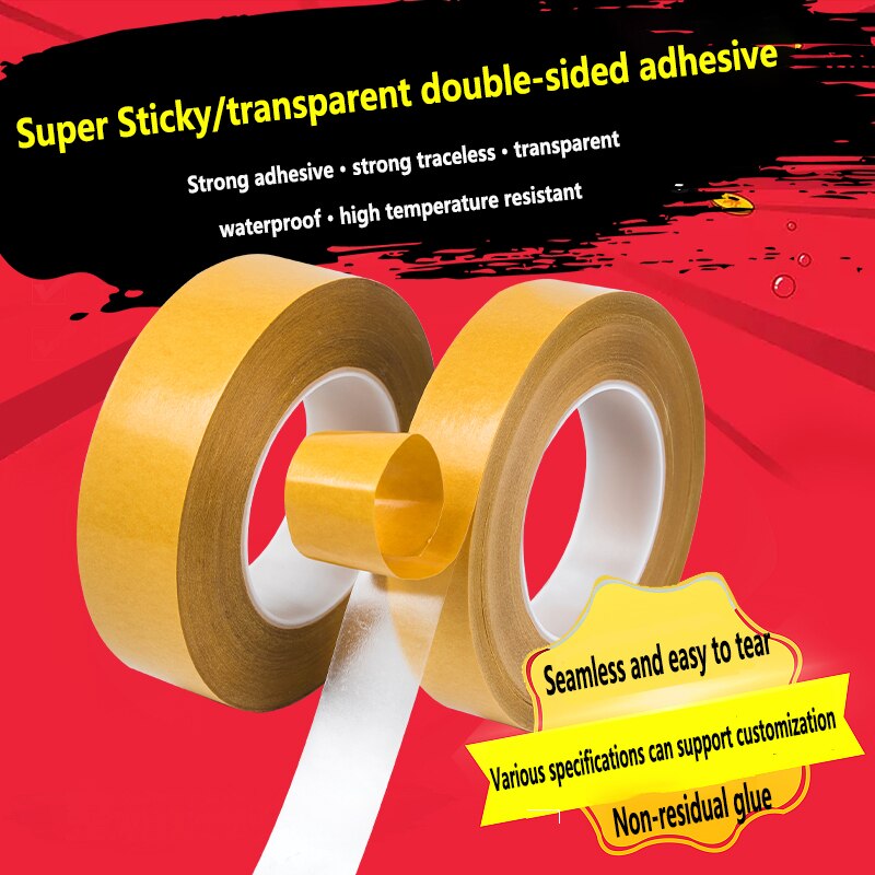 Sfonch-Cinta de doble cara ultrafina, transparente, fuerte, sin marcar, PET, resistente al agua, de alta temperatura