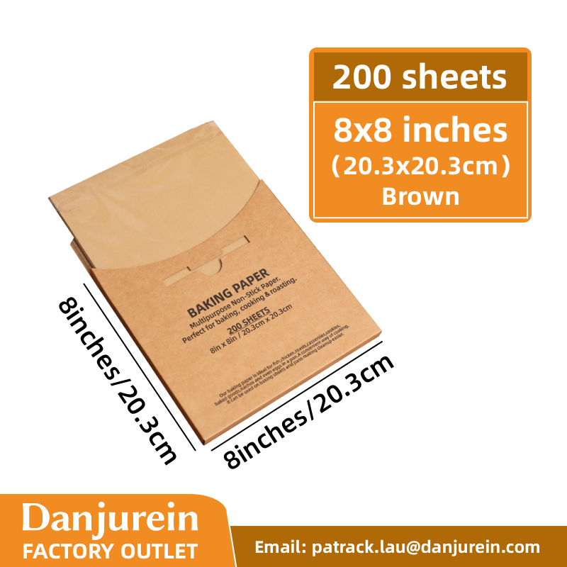 Pergament papier zurück papier vor geschnittenes Antihaft-Quadrat 8 "x 8" Luft fritte benutzen Papier Backbleche Grillen dampfenden Brot kuchen Keks: Schokolade