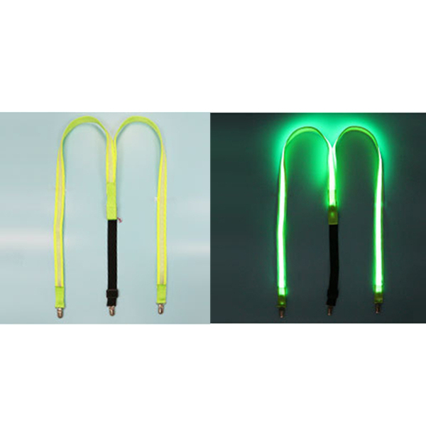 Leuchtende LED-Hosenträger für Herren, Fliege, Unisex, elastisch, verstellbar, Hosenträger, beleuchtete LED für Musik, Festival, Kostümparty: Armee Grün
