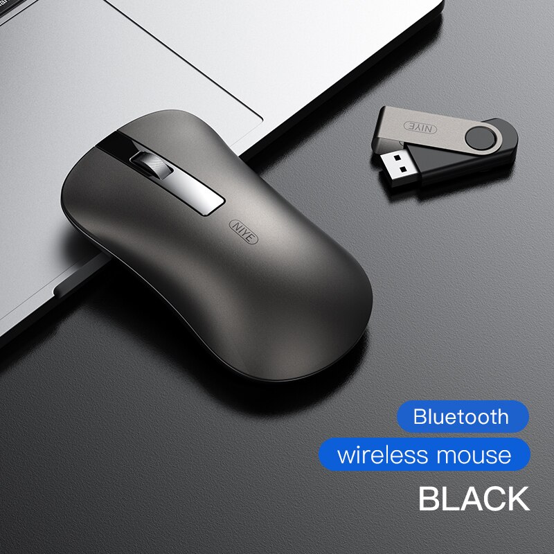 Souris PC Ergonomique Sans Fil Bluetooth 5.2 & 2.4G - Rechargeable 6 Boutons - Noire - Neuf