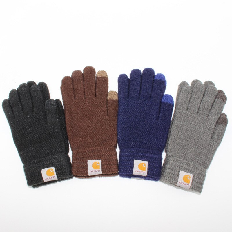 1 Paar Unisex Winter Warm Gebreide Handschoenen Flexibele Volledige Vinger Handschoenen Dikker Wol Kasjmier Handschoenen Voor Smart Phone Tablet