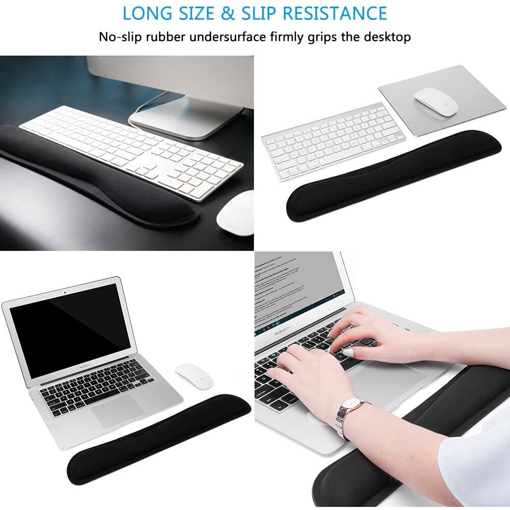 Almohadilla de espuma viscoelástica para ordenador de oficina, parte inferior de goma, Teclado mecánico suave, juego de reposabrazos de mano, ergonómico, soporte para muñeca