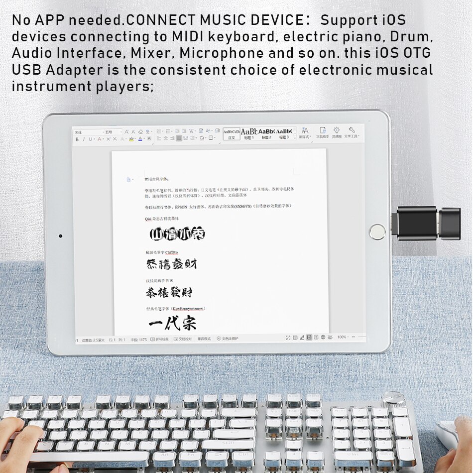 Iphone OTG adaptateur pour iPhone 11X8 7 6 Plus iPad Air Pro Mini pour lecteur Flash USB, souris lecteur de clavier en métal 3.0