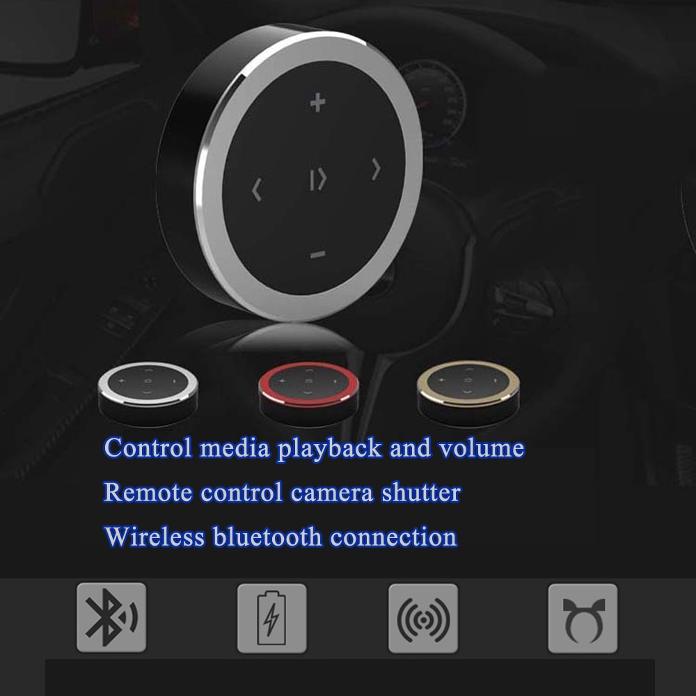 Draadloze Bluetooth CR2032 Batterij Auto Afstandsbediening Telefoon Carkit Stuurwiel Afstandsbediening Ontvanger Voor Ios Android