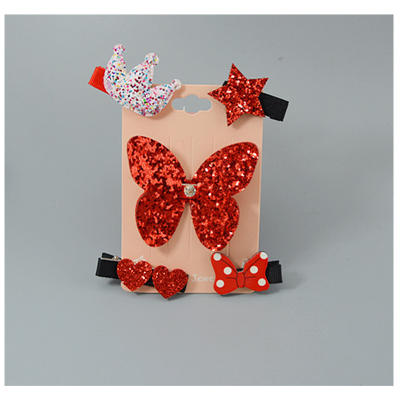 Bear Leader Haarspangen - Cartoon Schleife Kinder Haarclips - Barrette Ornament Zubehör für Mädchen: AZ2078H1 Rot