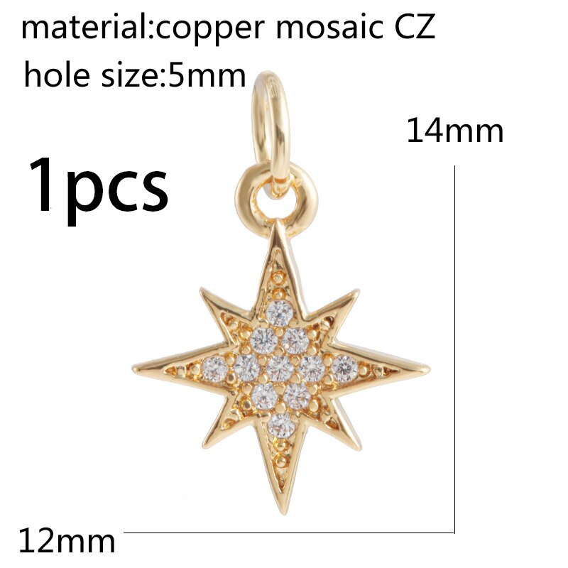 10 stücke Mond Stern Reize für Schmuck Machen Groß Sonne Blitz Reize Anhänger Diy Ohrring Halskette Armbinde Zubehör Kupfer: Stil H