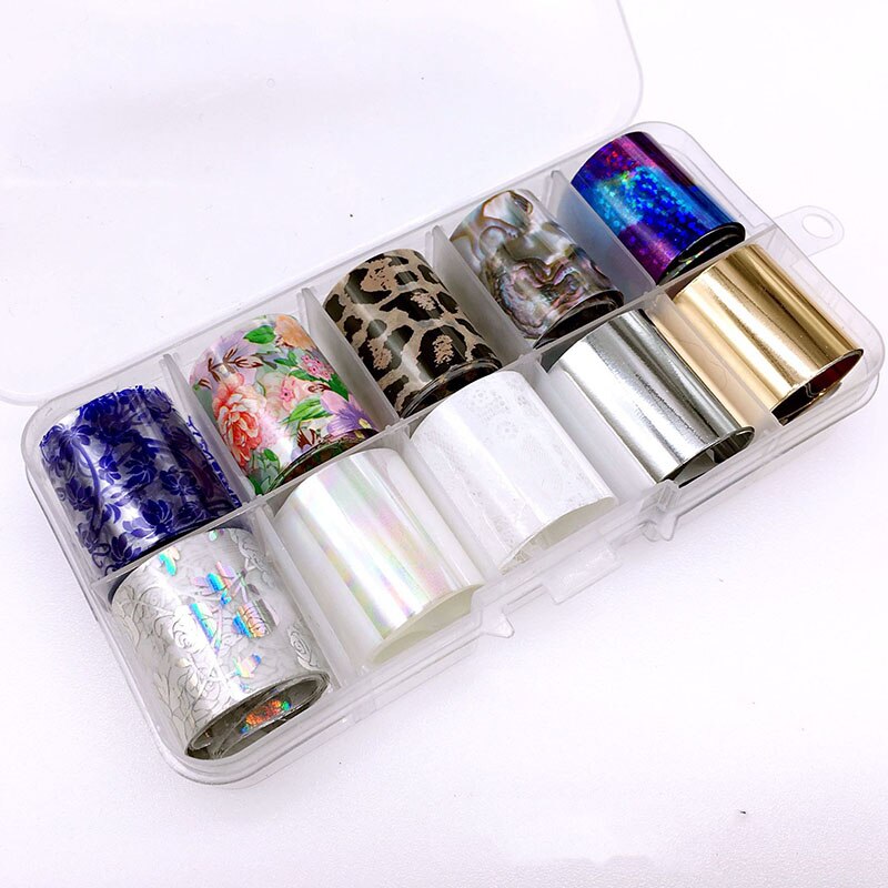 1 Box Nail Folies Stickers Metalen Goud Ilver Kleur Sterrenhemel Papier Transfer Folie Wraps Adhesive Decals Nail Art Decoraties: 29