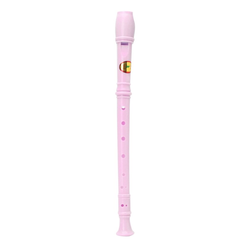 Plastic Musical Instrument Recorder Soprano Long Flute 8 Holes: Pink
