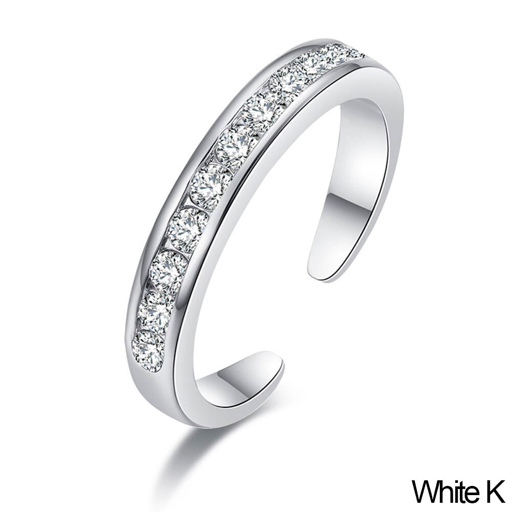 Eenvoudige Legering Kristal Voet Ring Verstelbare Opening Teen Ring Voor Vrouwen Meisje Zomer Strand Sieraden Vinger Ring: White K