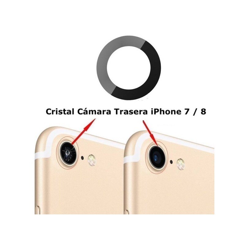 Achteruitrijcamera Glas Iphone 8 - 7 Lens Crystal Vervanging Back Camera Zwart