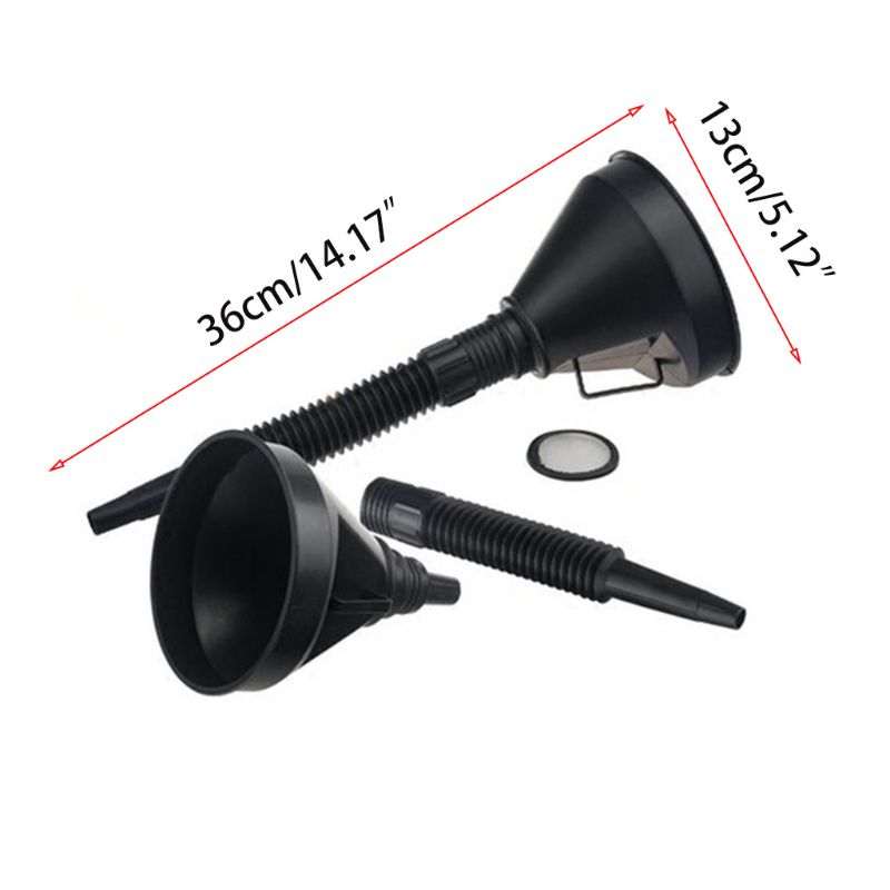 Embudo de combustible de plástico multifuncional con boquilla de extensión Flexible, filtro de pantalla de malla para aceite de motor de coche, queroseno líquido G