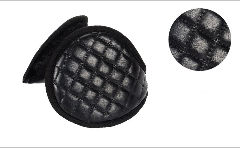 Ear Muffs Winter Fleece Ear Warmers Behind Head Leather Padded Earwarmer Men Women Warm Earmuffs Earflap