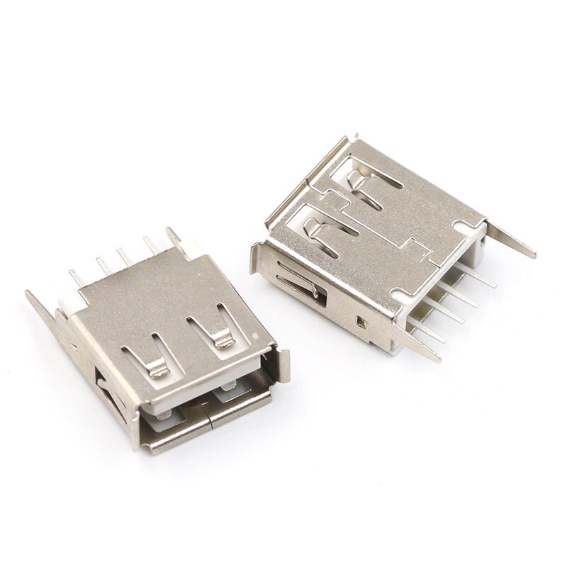 10Pcs USB Type A Female Socket 180 Degrees Vertical 4pins USB Interface