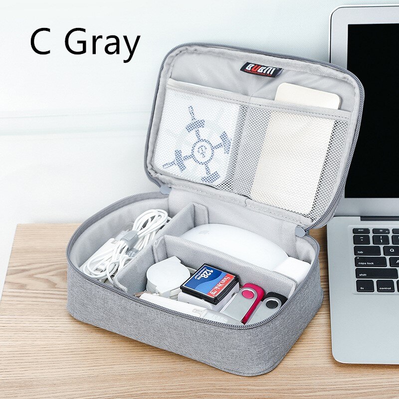 Draagbare Kabel Tas Digitale Usb Gadget Organizer Draden Oplader Grote Capaciteit Cosmetische Rits Power Bank Mouw Met Ipad Pouch: a3