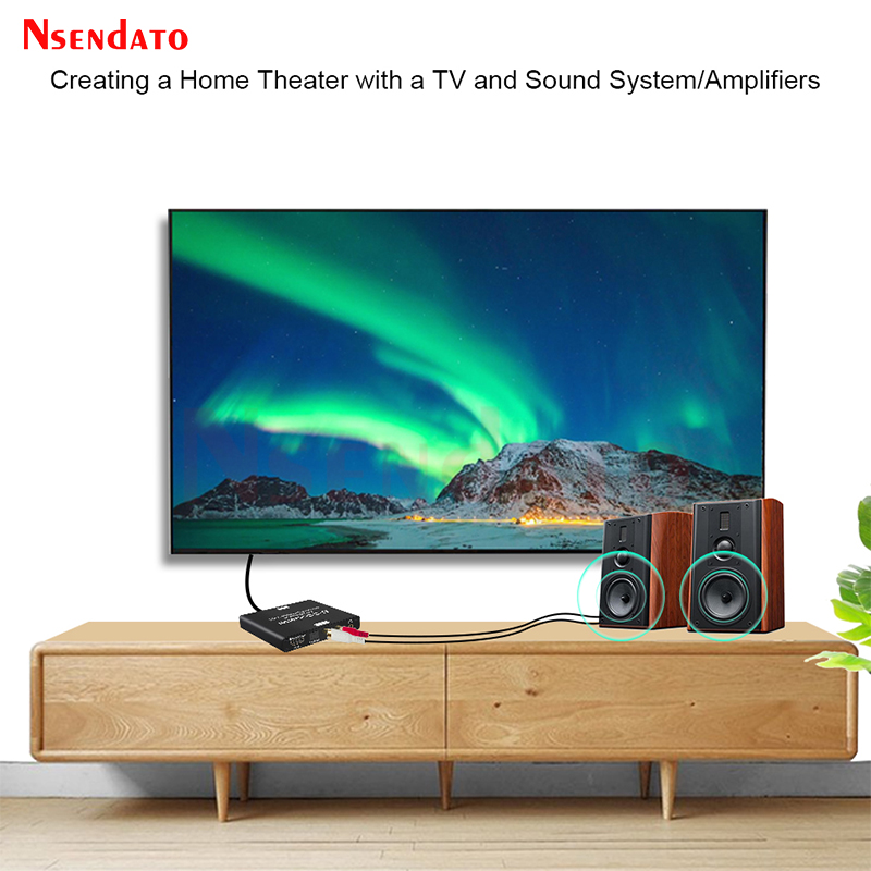 Hdmi arc audio extractor cec return channel 192 khz dac-omvandlare hdmi till optisk koaxial rca 3.5mm stereoljudextraktor för tv