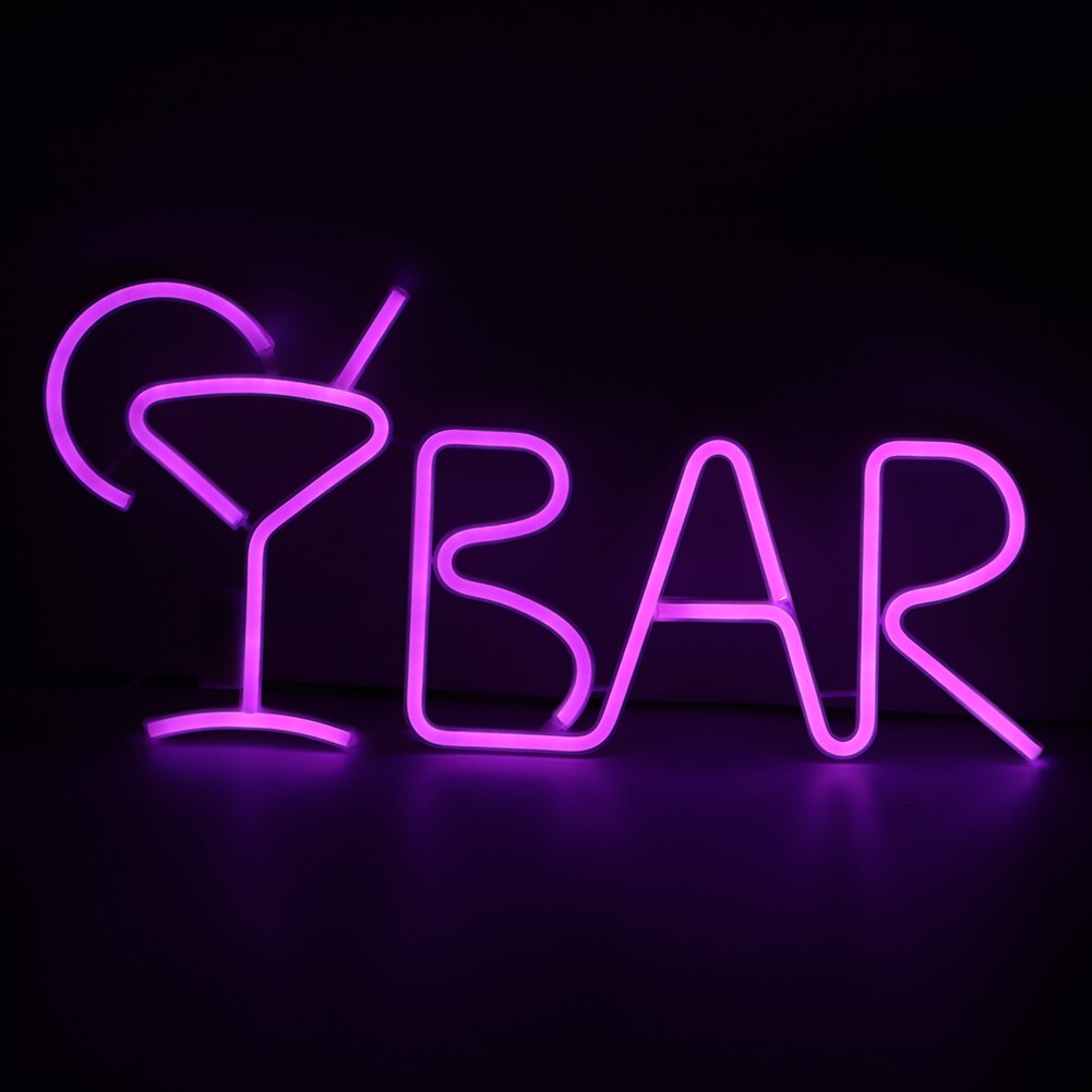 Neon lys bar bogstaver formet led neon lys butik skilte lys med fjernbetjening til fest bar hjem indretning: Lilla