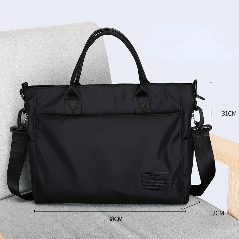 Bjiax Archieftas Met Aktetas Heren Zakelijke Tas Advocaat Kantoor Computertas Horizontale Schouder Crossbody Tas Heren Tas: Black