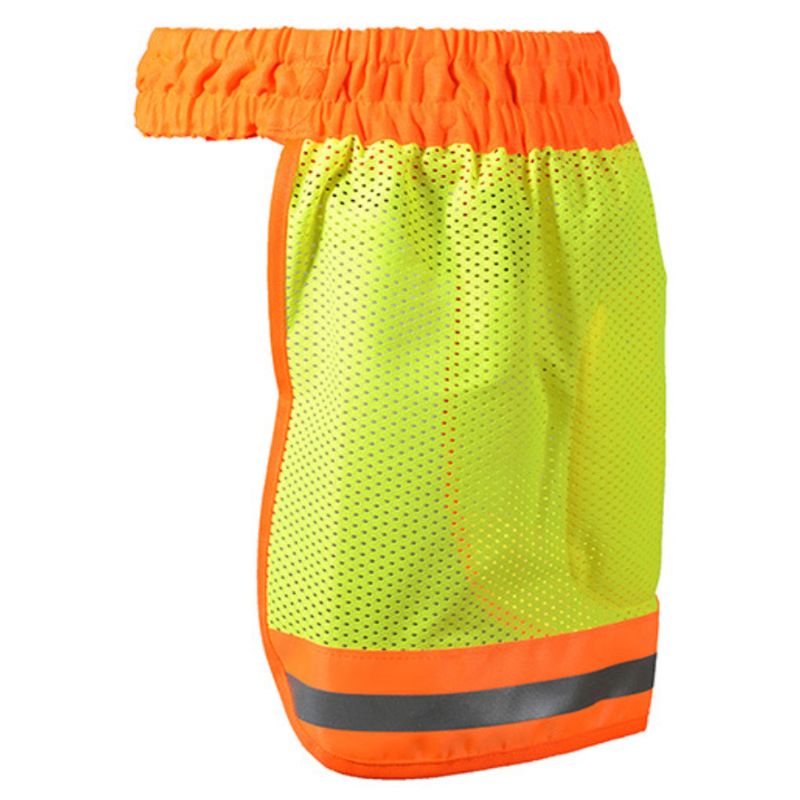 Safety Hard Hat Helmet Neck Cover Sun Protector Reflective Stripe Neon High Visibility Elastic Breathable Mesh Shield: Yellow