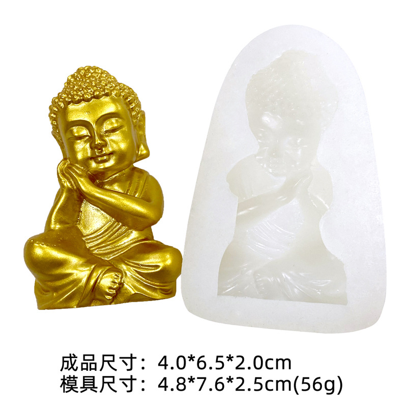 Maitreya – moule en résine époxy 3D pour fabrication de bougies, en Silicone, pour Fondant, décoration, chocolat, Statue de bouddha: F1268FZ