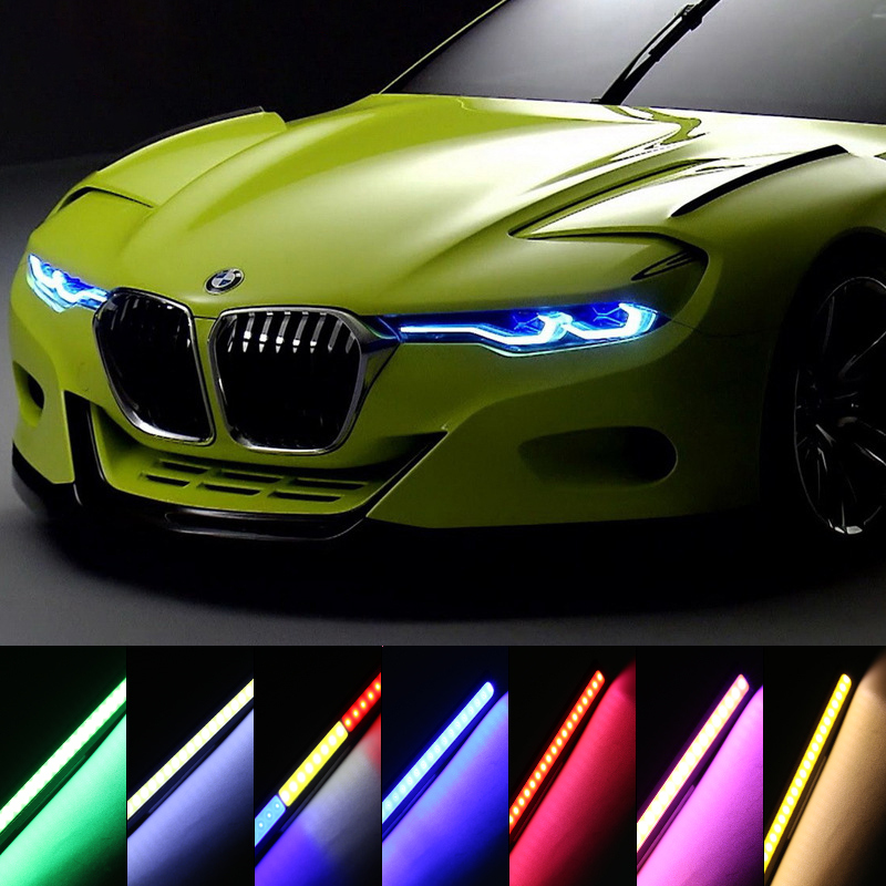 4x Universeel Voertuig Led Strip 17Cm Cob Auto Led Strip Voor Auto Drl Dagrijlicht Externe Waterdichte Styling 12V Led Bar