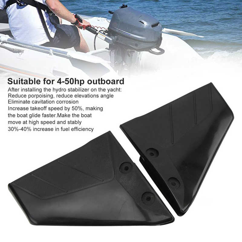 1 Pair Outboards Hydro Stabilizer Plastic Hydrofoil Stabilizer Accessory for 4-50hp Outboard