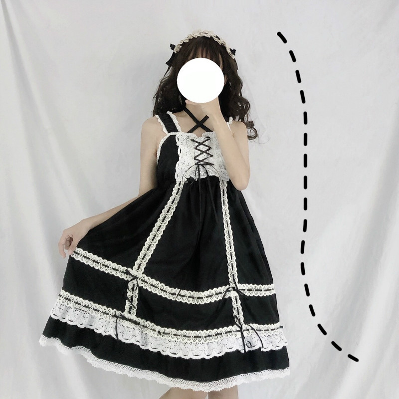 Zoete Tieners Japanse Stijl Lolita Jurk Leuke Konijn Aardbei Print Hoge