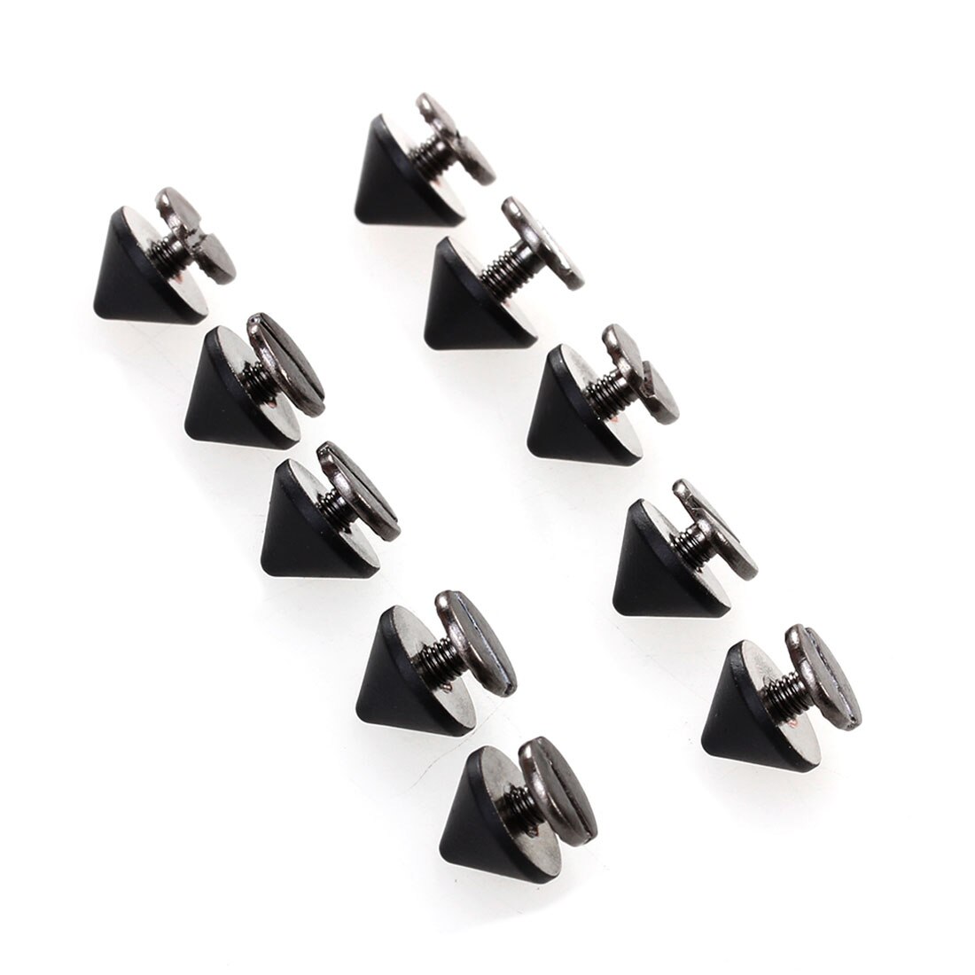 Topp 10 stk 9.5 x 6mm pistol kobber svart punk pigg nagler skrue diy kjegle nagler spikerhodeflekker unik lang pigg