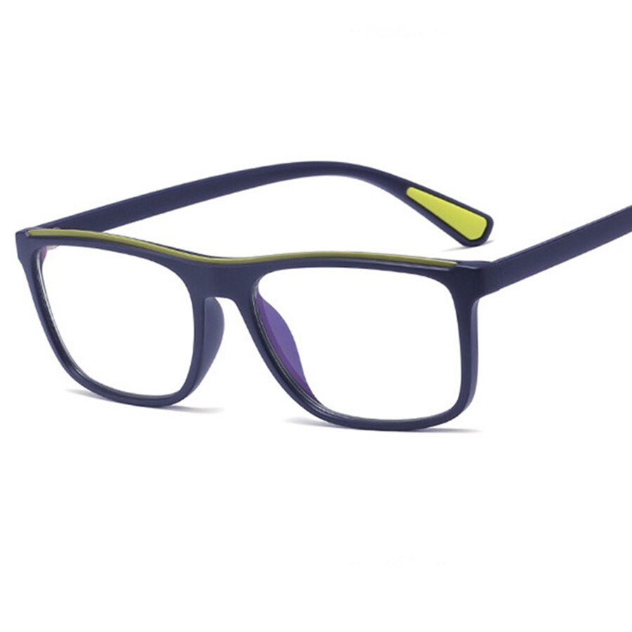 Classic Retro Myopia Nerd Eye Glasses Frames for Men Matte Brown Rectangle Clear Lens Glasses Acetate Male Grade Glasses: Dark Blue Frame