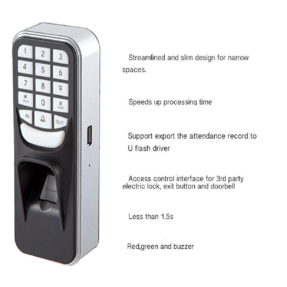 Fingerprint Password Key Lock Access Control Machine Biometric electronic door lock 125KHZ rfid door access control system