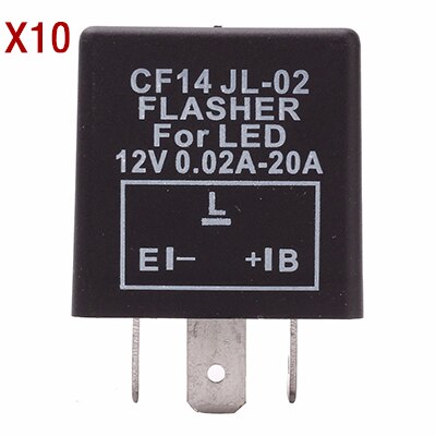 3 Pins Motorfiets Led Flash Relais Verstelbare Frequentie Vierkante Knipperende Led Flasher Relais Motorfiets Flash Relais Richtingaanwijzers 12V: CF14 10 PIECE